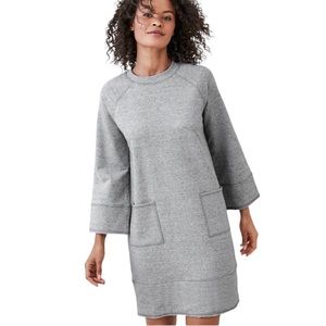Garnet Hill French Terry Day Dress | Gray | Size M